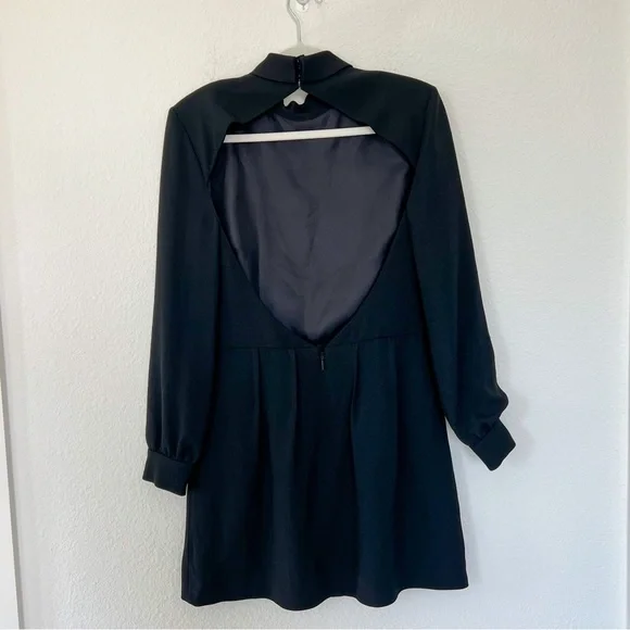 NWT YSL Saint Laurent Open Back Long Sleeve Mini Dress